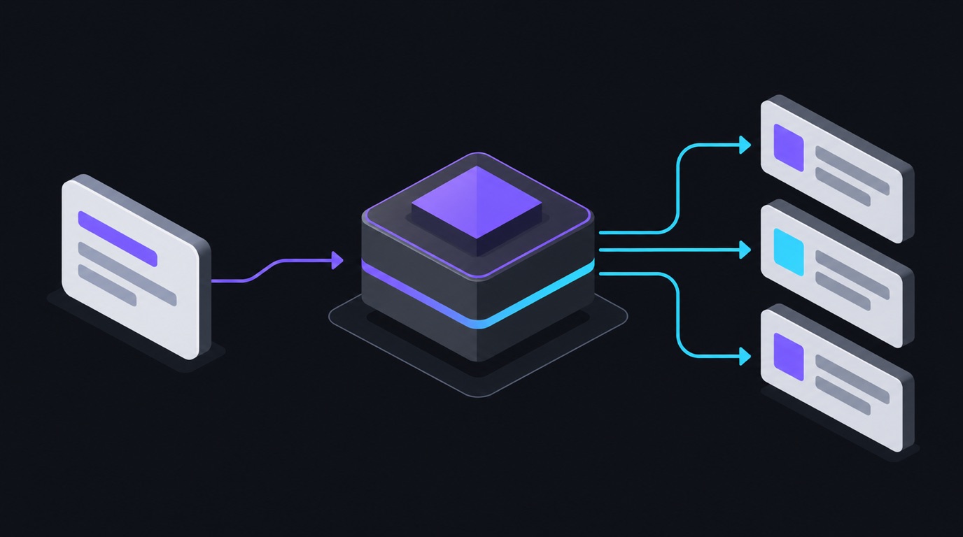 An API request flowing into an endpoint and returning records