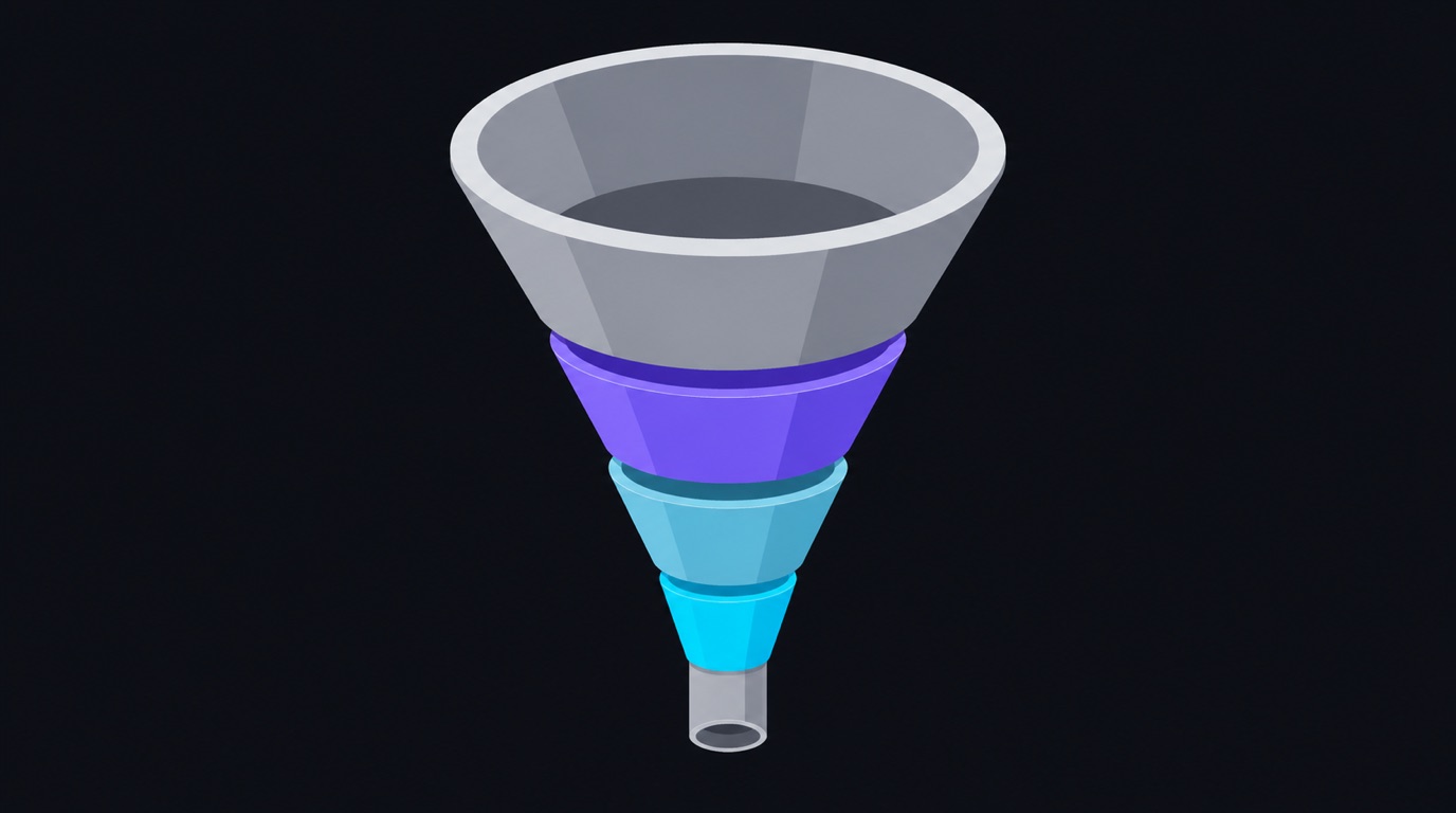 A funnel with stages narrowing