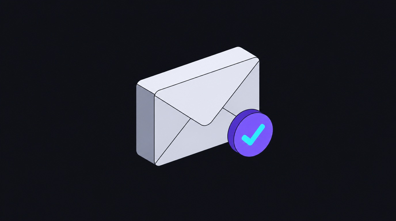 An envelope with a small check mark