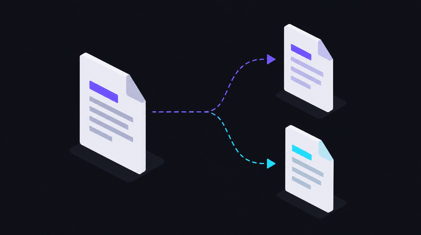 One file splitting cleanly into two files