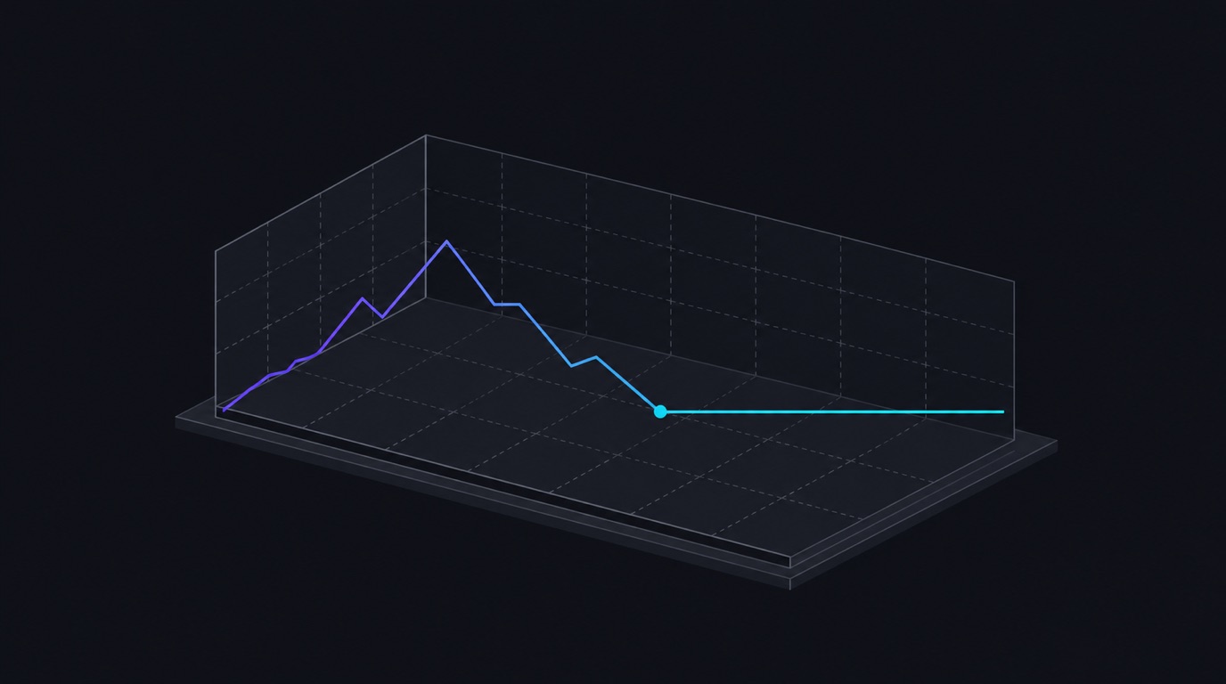 A line chart with a status dot